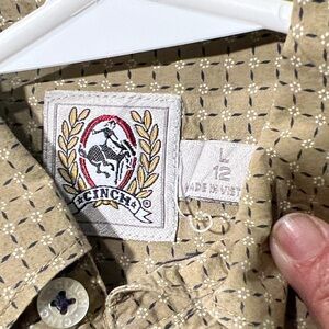 Cinch Kids tan Patterned Button Down Shirt